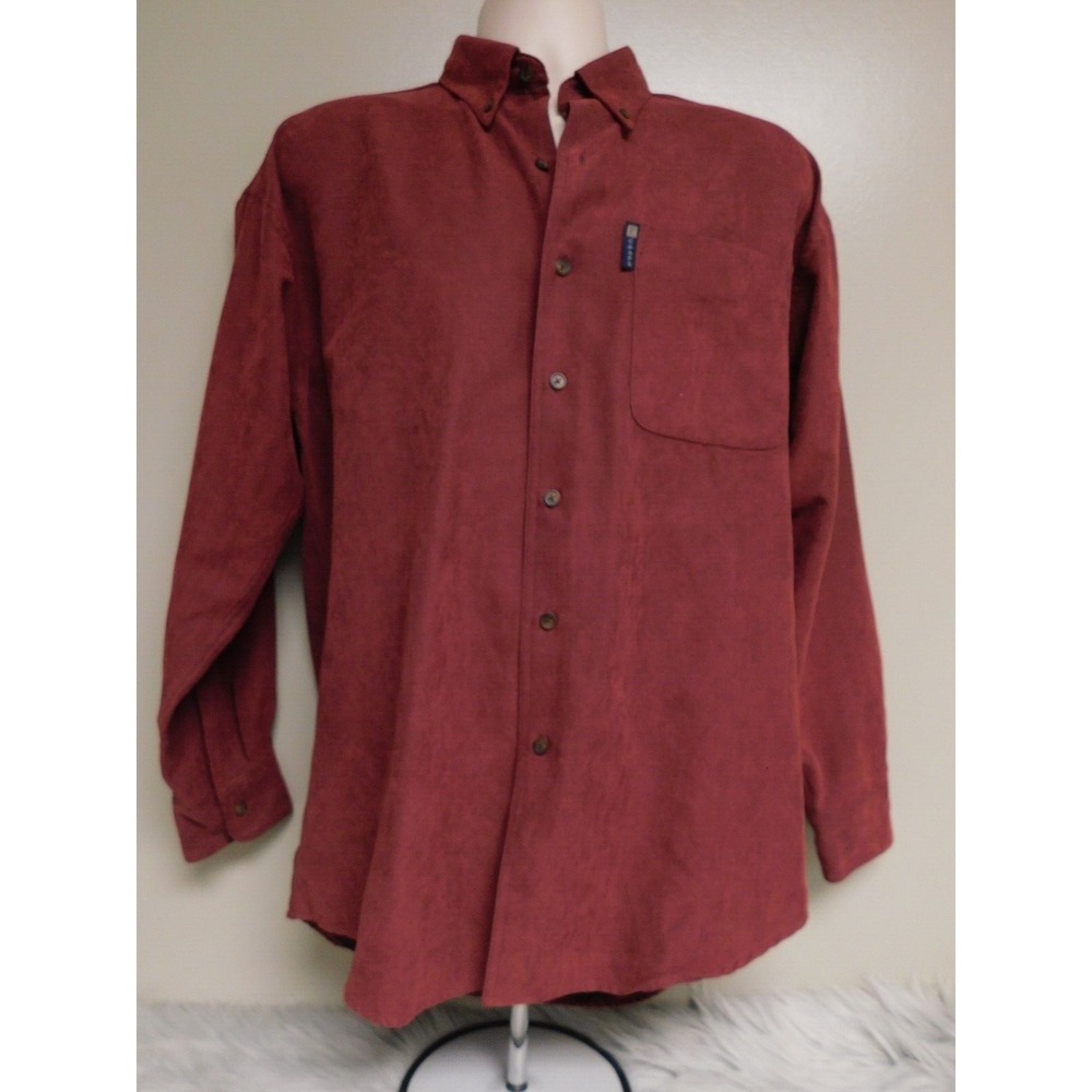 Mens‎ Chaps Ralph Lauren Velvet texture  Button Up Long Sleeve Shirt Medium
